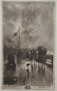 Lądowanie w Anglii, 1879. autorstwa Felix Hilaire Buhot