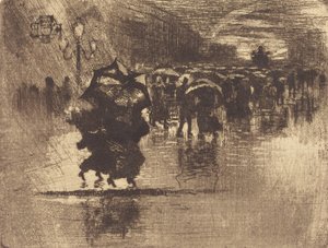 Le Petit Enterrement Pogrzeb - mały talerz, 1878. autorstwa Felix Hilaire Buhot