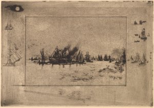 Port aux Mouettes Port z mewami, 1886. autorstwa Felix Hilaire Buhot