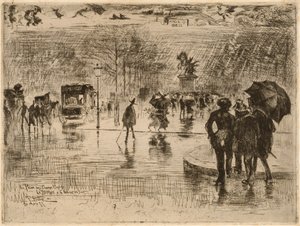 Powrót artystów, 1877. autorstwa Felix Hilaire Buhot