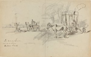 Wyścigi w Deauville autorstwa Felix Hilaire Buhot