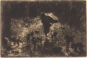 Les Noctambules Nocne krążowniki, 18761877. autorstwa Felix Hilaire Buhot