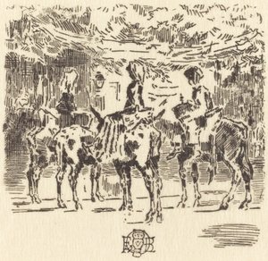 Osiołki Luchona, 1873. autorstwa Felix Hilaire Buhot