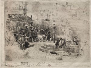 Plac Pigalle w 1878 r. autorstwa Felix Hilaire Buhot