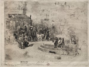 Plac Pigalle w 1878, 1878. autorstwa Felix Hilaire Buhot