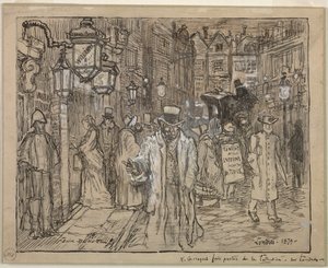 Scena uliczna w Londynie, 1879. autorstwa Felix Hilaire Buhot
