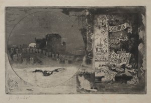 Zamek Sów, 1887 r. autorstwa Felix Hilaire Buhot