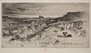 Kaplica Saint-Michel w LEstre, 1881. autorstwa Felix Hilaire Buhot