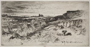Kaplica św. Michała w lEstre, 1881 r. autorstwa Felix Hilaire Buhot