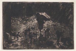 The Night Prowlers Les Noctambules, 1865-98. autorstwa Felix Hilaire Buhot