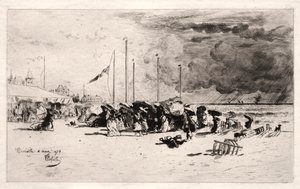 Szkwał w Trouville autorstwa Felix Hilaire Buhot