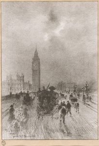 Victoria Clock Tower Londyn, 1892. autorstwa Felix Hilaire Buhot