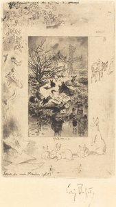 Strona tytułowa listów z mojego młyna, c. 1885. autorstwa Felix Hilaire Buhot