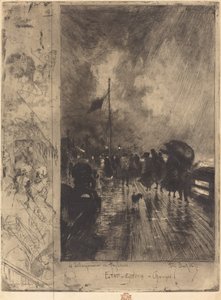 Lądowanie w Anglii Lądowanie w Anglii, 1879. autorstwa Felix Hilaire Buhot