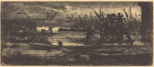 Vieux Chantier w Rochester Stare stocznie w Rochester. autorstwa Felix Hilaire Buhot