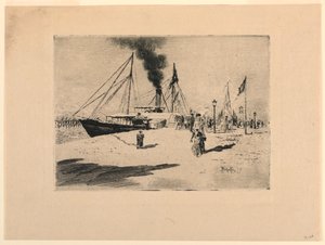 Rzucony w Trouville autorstwa Felix Hilaire Buhot