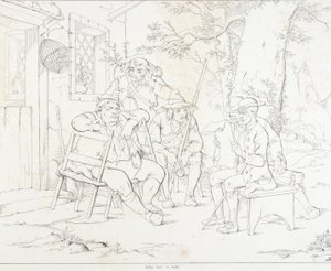 (Rip Van Winkle, ilustracja) Rip z Junto w wiejskiej gospodzie autorstwa Felix Octavius Carr Darley