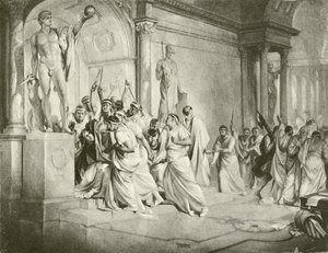 Juliusz Cezar. Akt III-Scena I (grawiura) autorstwa Felix Octavius Carr Darley