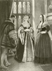 Król Henryk VIII. Akt II, scena III (wklęsłodruk) autorstwa Felix Octavius Carr Darley