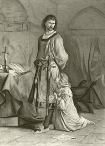 Król Jan. Akt IV, Scena I (rycina) autorstwa Felix Octavius Carr Darley