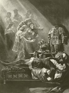 Król Ryszard III. Akt V, Scena III (wklęsłodruk) autorstwa Felix Octavius Carr Darley