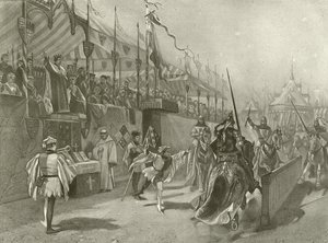 Król Ryszard II. Akt I, Scena III (wklęsłodruk) autorstwa Felix Octavius Carr Darley