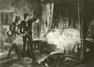 Król Ryszard III. Akt IV-Scena III (grawiura) autorstwa Felix Octavius Carr Darley