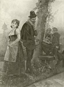 Stracona praca miłości. Akt I, Scena II (wklęsłodruk) autorstwa Felix Octavius Carr Darley