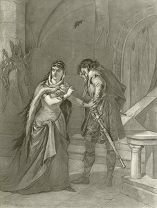 Makbet. Akt II, Scena II (wklęsłodruk) autorstwa Felix Octavius Carr Darley