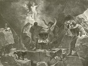 Makbet. Akt IV, Scena I (wklęsłodruk) autorstwa Felix Octavius Carr Darley
