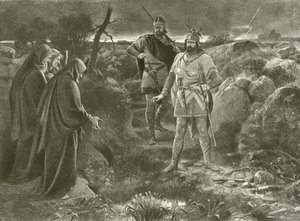 Makbet. Akt I, Scena III (wklęsłodruk) autorstwa Felix Octavius Carr Darley