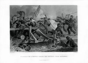 Walka na moście podczas odwrotu z Manassas w Wirginii, 1862-1867. autorstwa Felix Octavius Carr Darley