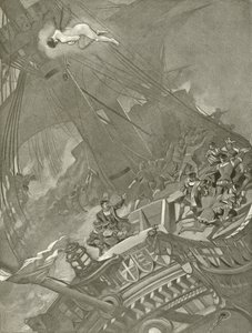 Burza. Akt I, Scena I (wklęsłodruk) autorstwa Felix Octavius Carr Darley