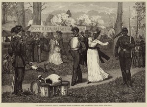 Wystawa American Centennial Festival, Scena w Fairmount Park, Filadelfia, Negro Militia po Drill