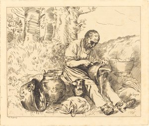 Majsterkowicz (Le retameur) autorstwa Felix Régamey after Alphonse Legros