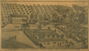 Własność Johna P. i Cathariny Schuring, Franklin Town, Allegheny County, Pensylwania, 1883 autorstwa Ferdinand A. Brader