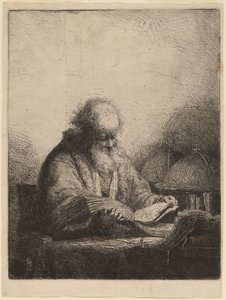 Stary człowiek czytający autorstwa Ferdinand Bol