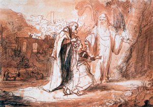 Anioł Pański ukazał się żonie Manoacha…, c1636-1680 autorstwa Ferdinand Bol