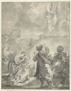 Mojżesz zstępujący z góry Synaj z Dziesięcioma Przykazaniami autorstwa Ferdinand Bol