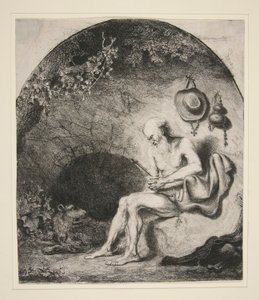 Św. Hieronim w jaskini autorstwa Ferdinand Bol