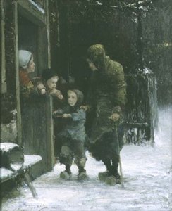 Stara kobieta i młody chłopiec błagają autorstwa Ferdinand Carl Sierich