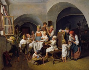 Świąteczny poranek autorstwa Ferdinand Georg Waldmuller