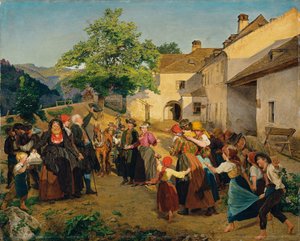 Pożegnanie panny młodej z domem rodziców - Höldrichsmühle autorstwa Ferdinand Georg Waldmuller