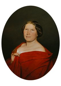 Kobieta w pelerynie w kolorze łososiowym autorstwa Ferdinand Georg Waldmuller