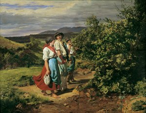 Powrót z pracy (Kochankowie na rozdrożu) autorstwa Ferdinand Georg Waldmuller