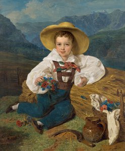 Portret hrabiego Dymitra Aleksandrowicza Apraxina 1826-1899 jako dziecko przed górą..., 1832. autorstwa Ferdinand Georg Waldmuller