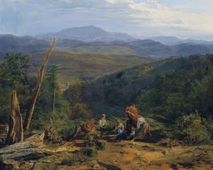 Wienerwald z zamkiem Wildegg autorstwa Ferdinand Georg Waldmuller