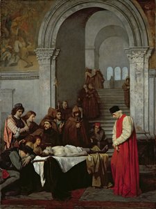 Malarz Luca Signorelli stojący przy ciele zmarłego syna swojego rywala, 1859