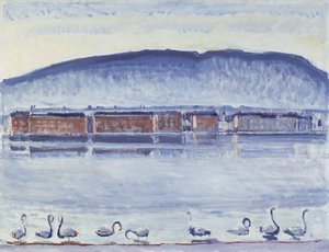 Jezioro Genewskie z Mont Salève i Swans autorstwa Ferdinand Hodler