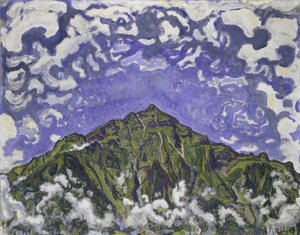 Góra Niesen widziana z Heustrich, 1910 autorstwa Ferdinand Hodler